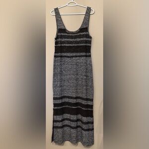 Free People Lace Black and Grey Maxi Dress, stretch, size L